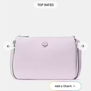 kate spade Lilac Pebbled Leather Crossbody Bag with Silver-Tone Spade